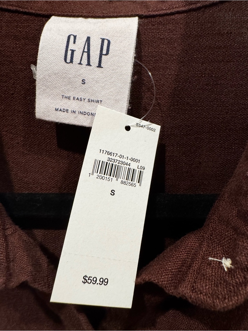 NWT Gap Oversized Linen-Blend Easy Shirt Button Down Chocolate Bar Brown Small - Picture 5 of 6